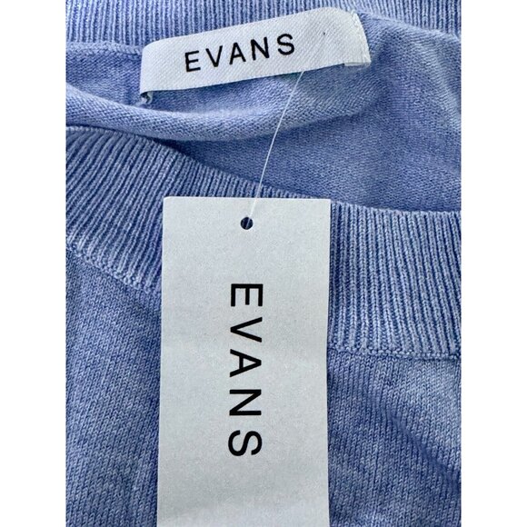 Evans Blue Long-Sleeve Jumper Sweater With Star Pattern UK 18 EUR 46 US 14 NWT - Picture 3 of 4